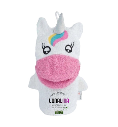 GANT DE TOILETTE 100% COTON "LICORNE"